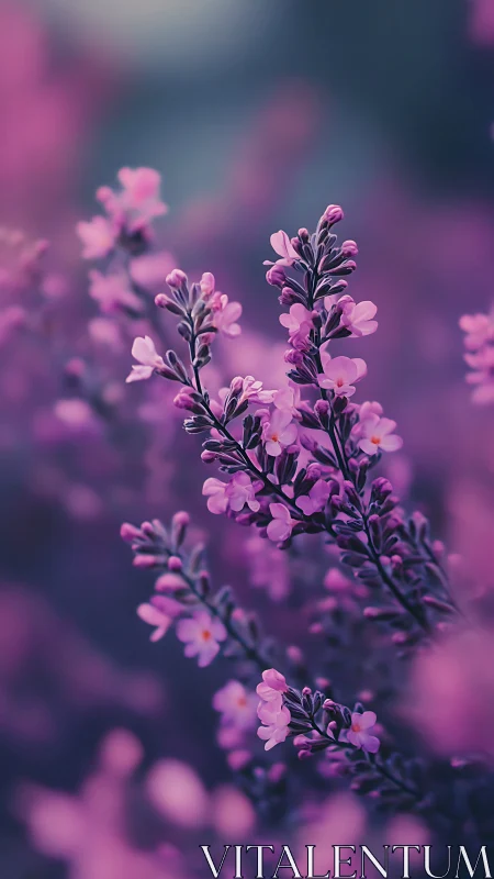 Delicate Purple Flowers Bloom in Soft, Dreamy Light