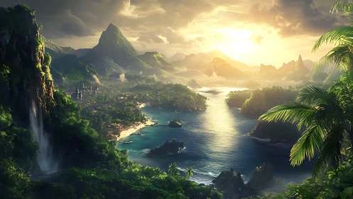 Golden Hour Over Paradise: A Tropical Sanctuary Awaits.