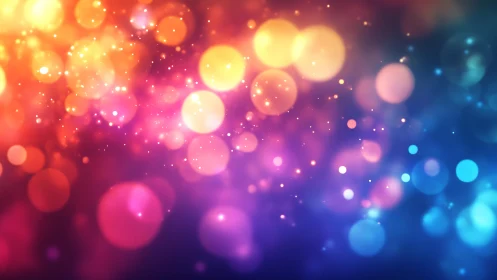 Vibrant abstract bokeh lights in a colorful digital background.