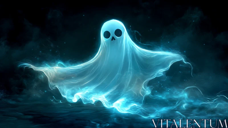 Ethereal ghost apparition in luminous digital painting style.