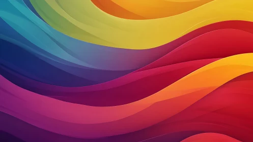 Layered multicolor wave bands in horizontal digital layout.