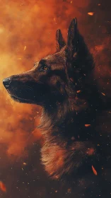 Canine profile in ember-saturated atmospheric turbulence study.