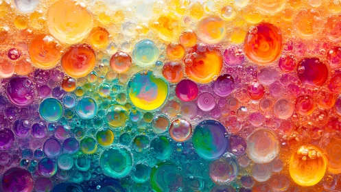 Swirling Rainbow Bubble Nebula dancing in liquid daylight.