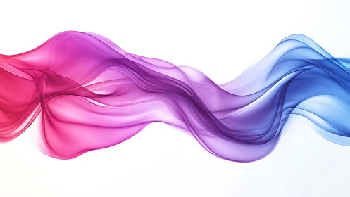 Color gradient wave forms traverse white background cleanly