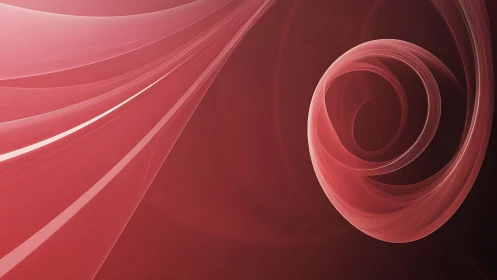 Crimson ribbons spiral softly into a glassy nebula heart