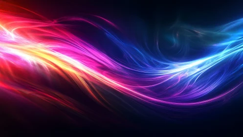 Neon plasma light trails arc across deep cosmic void.