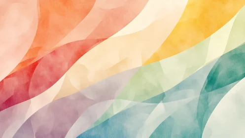 Layered pastel color waves with translucent gradients design.