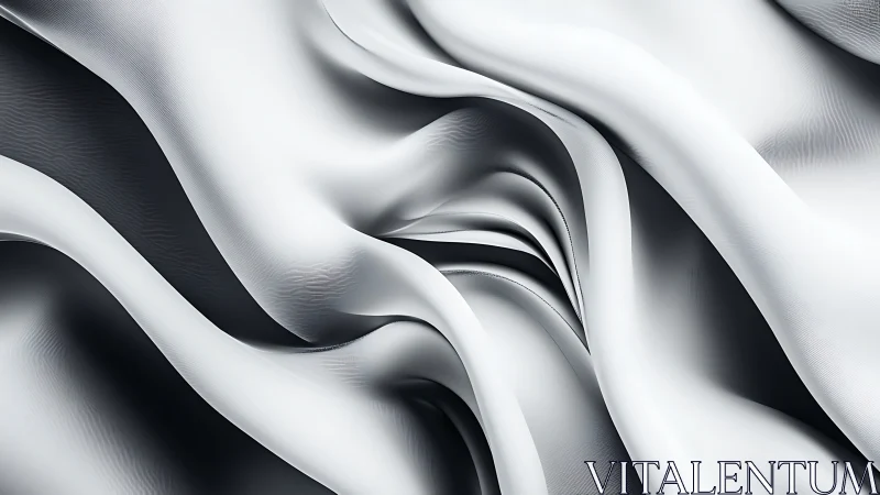 Monochrome abstract satin folds form a dynamic vortex