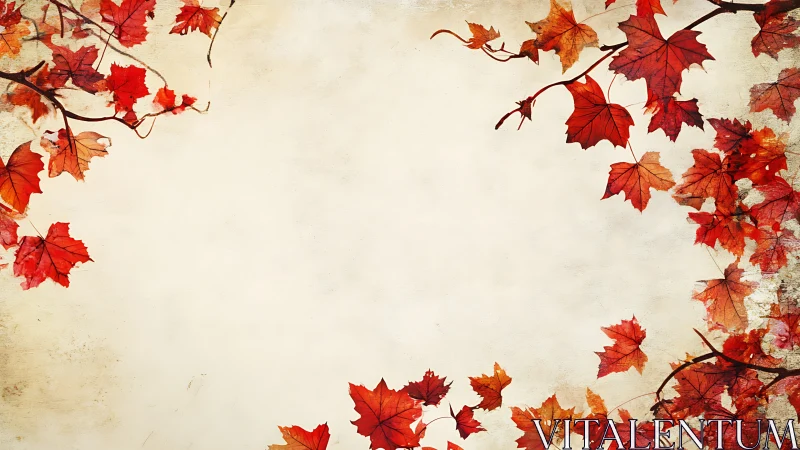 Gentle autumn leaves framing a cozy blank canvas of calm.