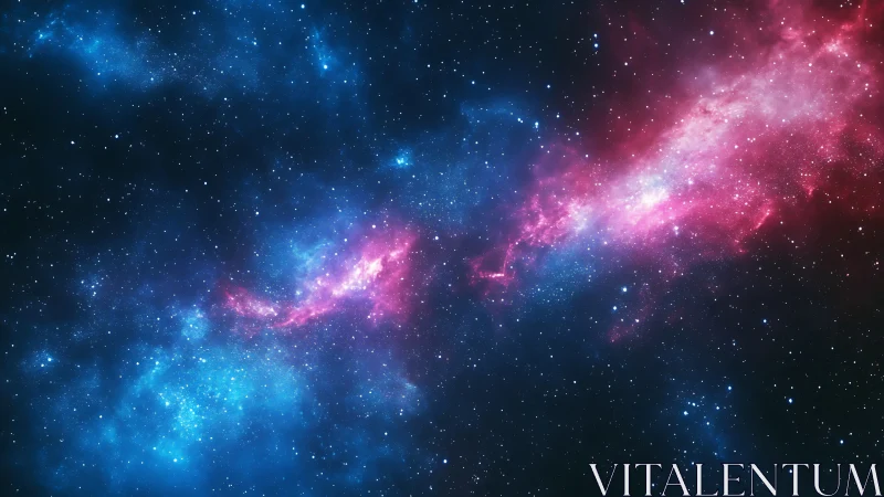 Nebular bifurcation in cyan and magenta deep-space field.