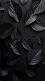 Monochrome relief leaves form a sculptural botanical surface