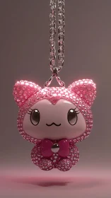 Sparkling pink kitty charm glowing with playful sweetness.
