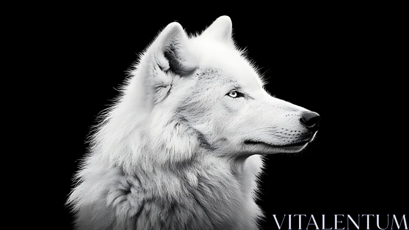 Lone silver wolf slices through darkness with quiet resolve