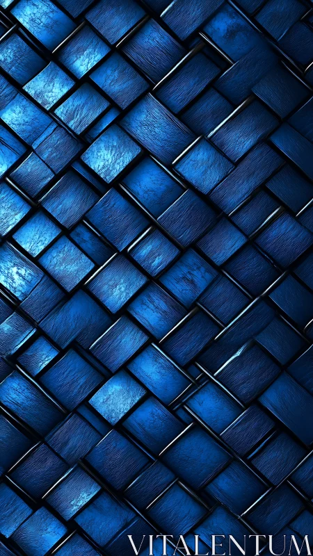 Radiant woven blue tiles with cozy metallic shimmer.