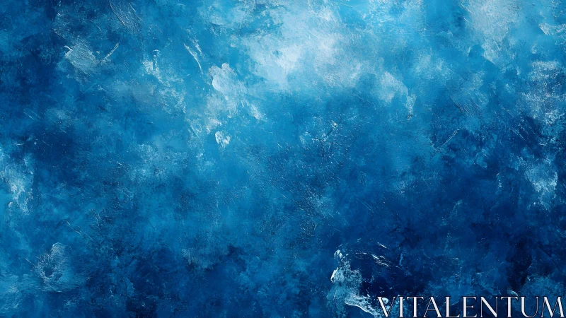 Deep Blue Abstract Texture with Expressive Brushstrokes Painting.