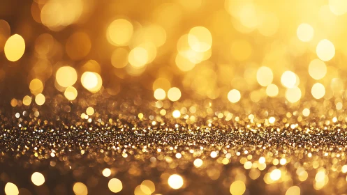 Golden glitter lights shimmering with cozy festive glow.