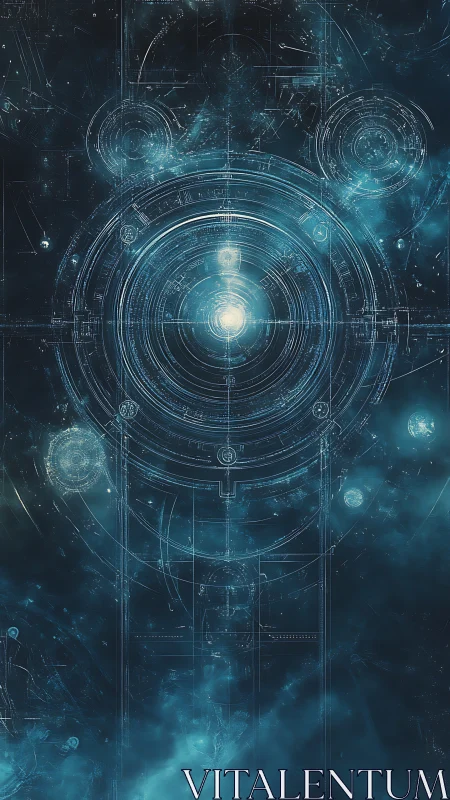 Celestial rings glow as a cosmic gateway hums in deep space