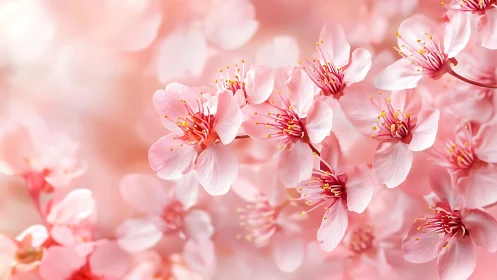 Cherry Blossoms in Soft Pink Splendor.
