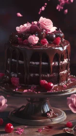 Cascading Chocolate Dreams With Rose Petals Dance
