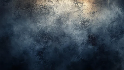 Dark Moody Grunge Texture with Blue and Gray Abstract Paintwork.