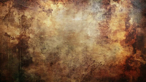 Textured grunge surface displays layered ochre corrosion patterns