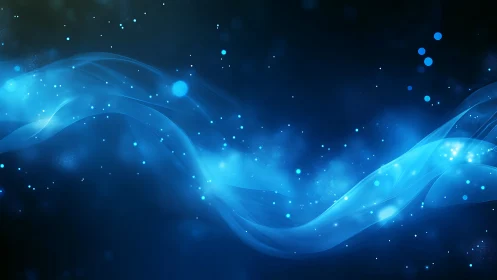 Blue light wave traverses dark field with dispersed particles