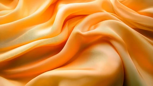 Golden satin folds glow softly in a warm abstract wave