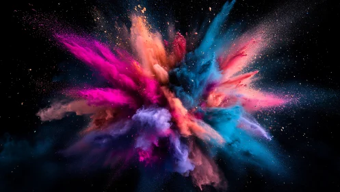 High-speed pigment explosion captures radial color dispersion dynamics