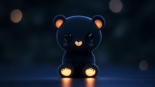 Digital render shows stylized bear figure with internal lighting