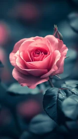 Pink Rose in Quiet Bloom.