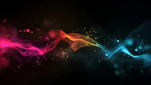 Colorful light waves dancing through a dreamy night sky.