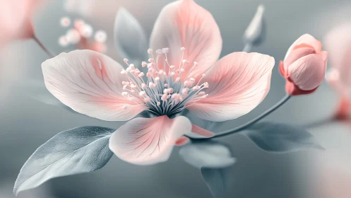 Delicate Blossom Symphony: Pink Petals in Serene Soft Focus.