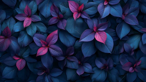 Neon Blooms in Twilight Garden