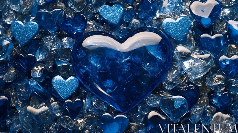 Crystalline Hearts Cascade in Sapphire Dreams.