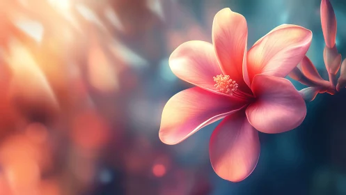 Photorealistic Camellia Bloom with Translucent Petals and Golden Hour Backlighting