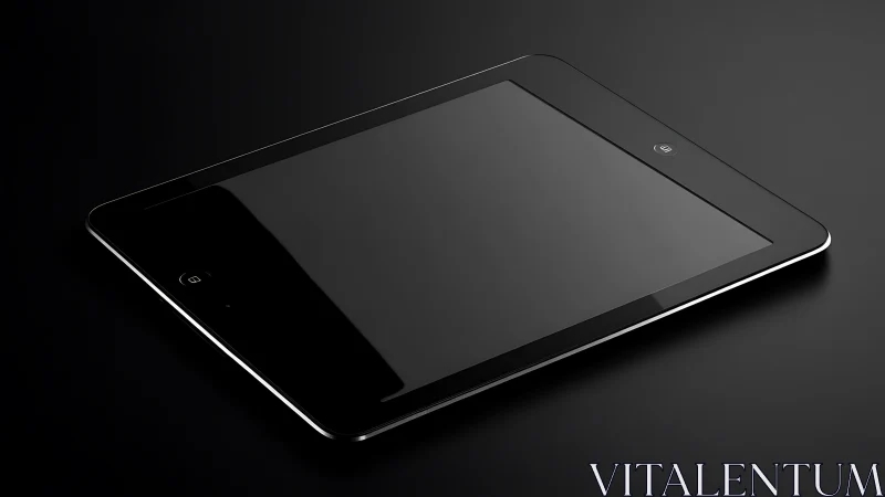 Sleek Black Tablet Resting in Modern Elegance.