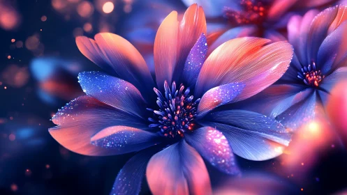 Luminous Digital Bloom: A Flower Glowing with Wonder.