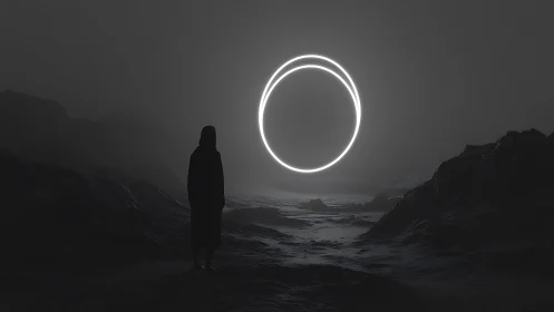 Silent wanderer studies twin halo in a drowned moonvalley