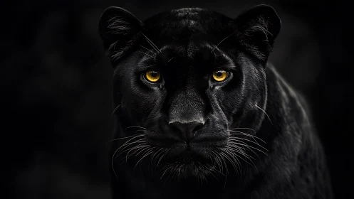 Mesmerizing Black Panther with Golden Eyes