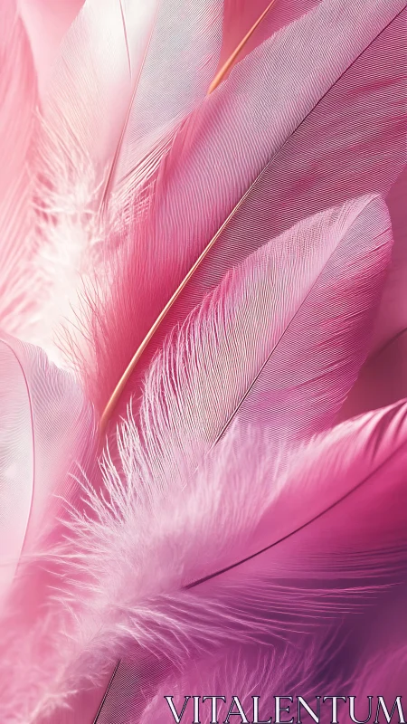 Soft pink feathers in closeup macro detail study.