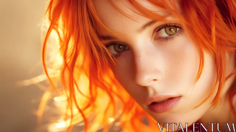Fiery orange portrait with shallow depth and golden bokeh glow.