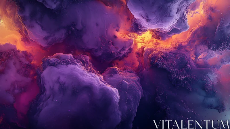 Nebular magma clouds in luminous violet and molten amber.