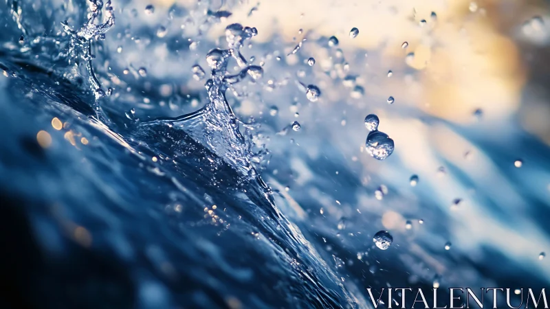 High-speed macro capture isolates luminous water splash motion