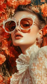 Sunny floral glamour frames a confident modern muse