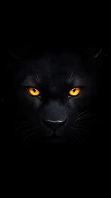 Midnight Gaze: Luminous Eyes Through Obsidian Darkness.