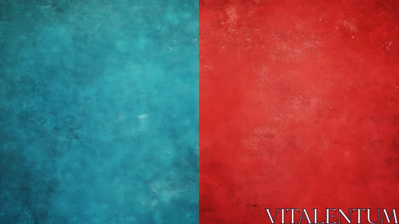 Color duel at the seam where restless red meets patient teal.