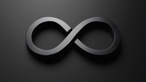 3D matte-black infinity loop with minimal monolithic styling.