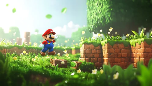 3D platform hero traverses lush voxel-inspired forest terrain