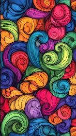 Joyful swirls of color curl together in playful harmony