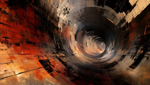 Warm swirling tunnel of abstract light and shadow wonder.